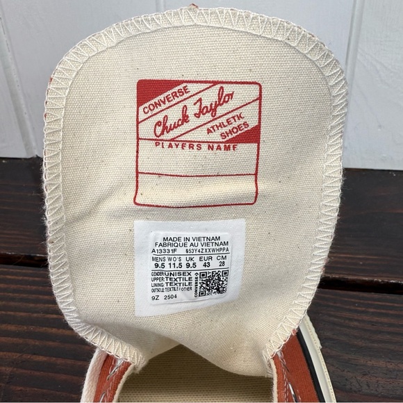 Converse Chuck Taylor All Star 70 Hi – Burnt Orange Canvas – Men’s 9.5 - Picture 7 of 8